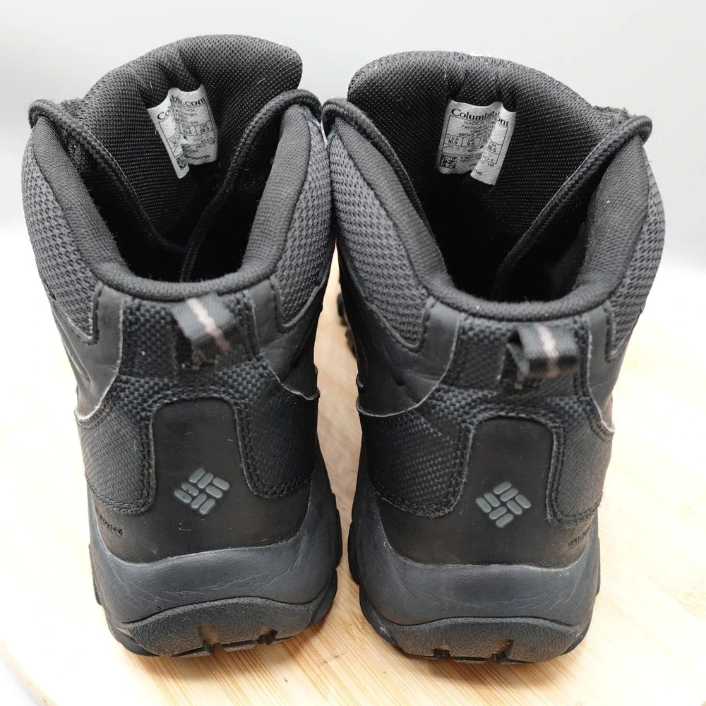 Columbia Boots Mens 10.5 Black Leather Hiking Boots Waterproof BM3970-011